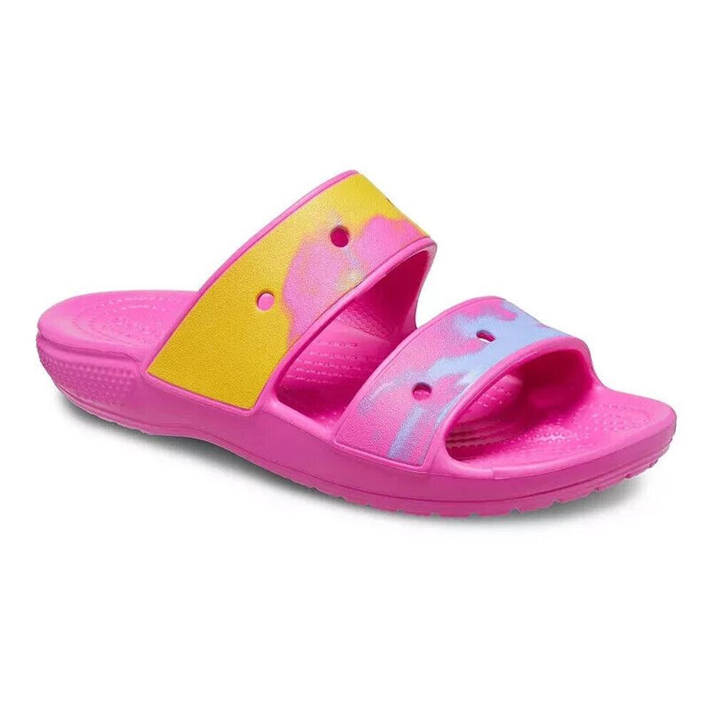 Crocs Classic Ombre‎ Adult Slide Sandals Water-Resistant Pink Ombre M8W10